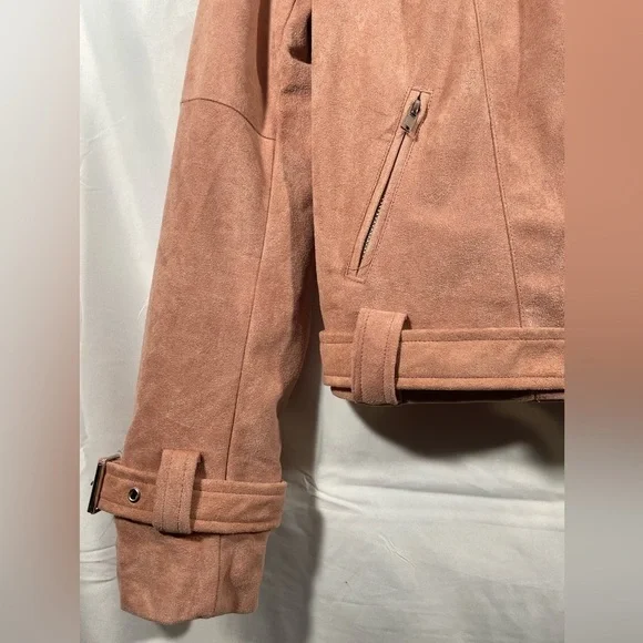 Le Lis Moto Jacket Womens Full Zip Suede Outerwear Size Small - Picture 5 of 11